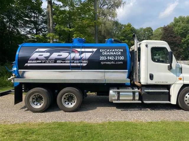 Truck with RPM Septic Systems branding